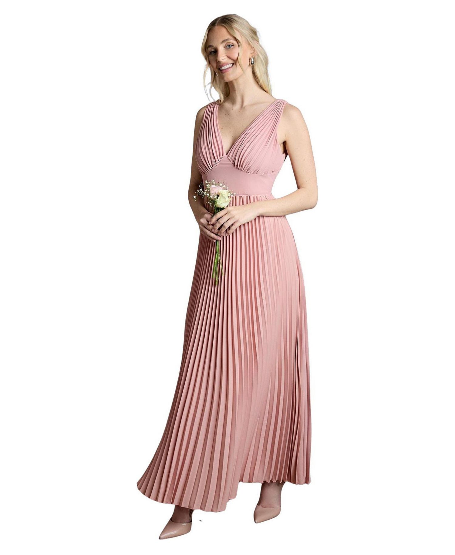 Women's Plunge Neck Maxi Dress