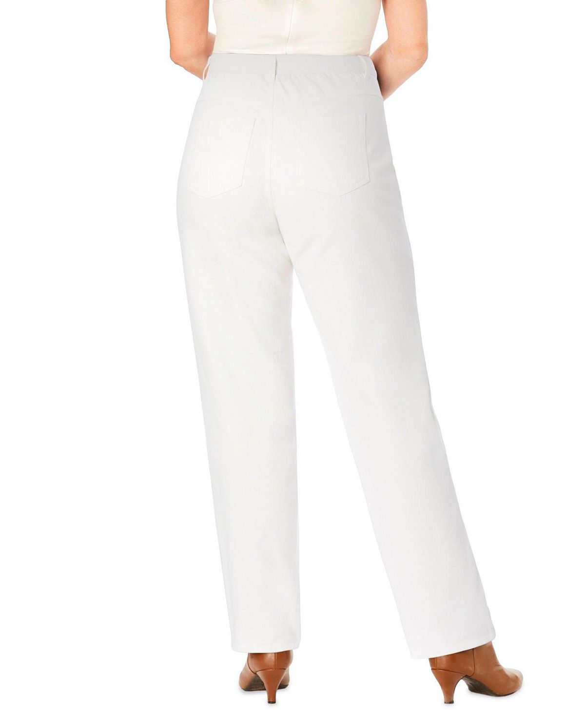 Woman Within Women's Within Perfect Relaxed All-Cotton Denim Five-Pocket Jeans view 2 — MAYCSS fashion products