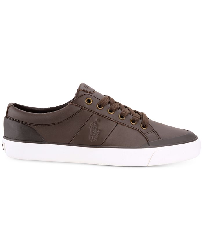 Polo Ralph Lauren Polo Men's Ian Leather Lace-Up Sneakers - Macy's