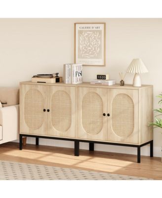 2 Piece Freestanding Chest of Drawers with 2 Doors and Adjustable Shelf, Metal Legs, Modern Storage Cabinet