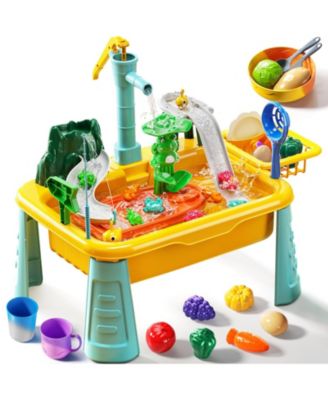 Water Table Kitchen Sink Pump Fishing Sensory Play Kids Toy