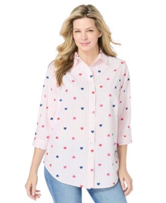 Plus Size Within Perfect Three Quarter Sleeve Shirt