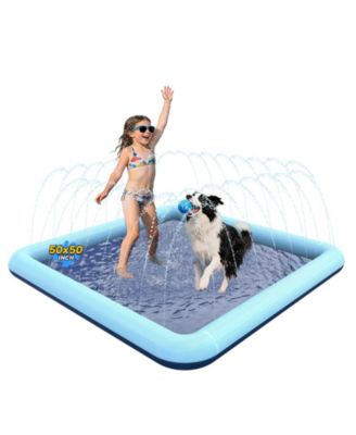Splash Pad Sprinkler Pool Dog Pet Outdoor Water Play Mat Fountain Funyard