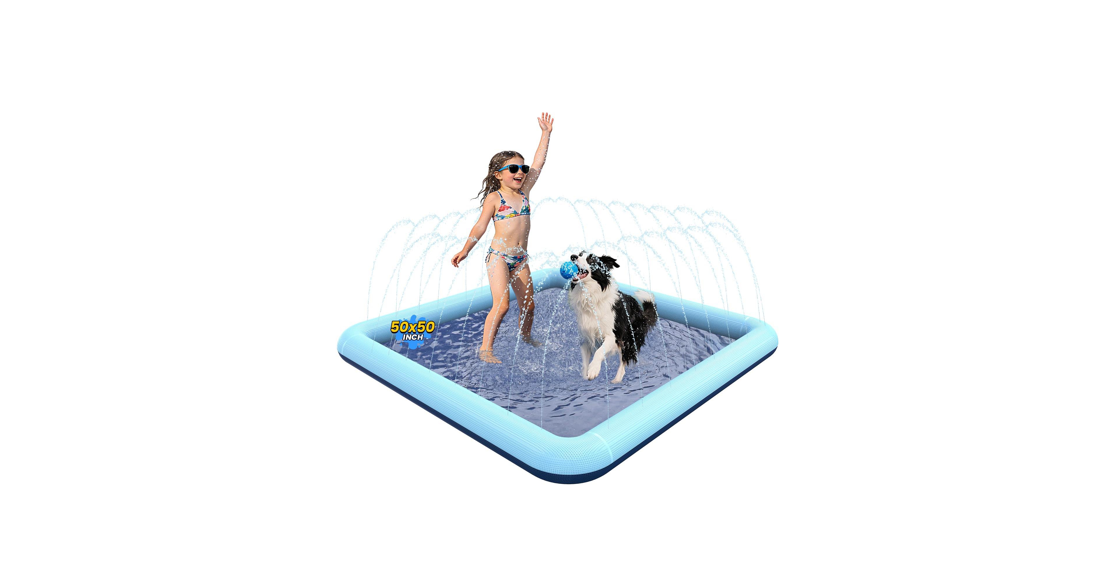 Aofar Splash Pad Sprinkler Pool Dog Pet Outdoor Water Play Mat Fountain Funyard