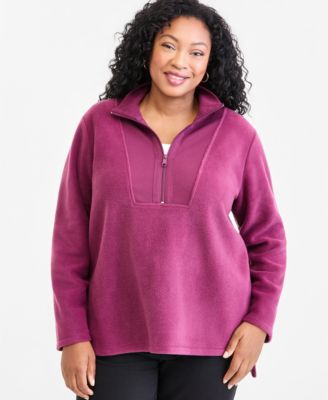 Plus Size Quarter Zip Fleece Tunic, Macy's Exclusive