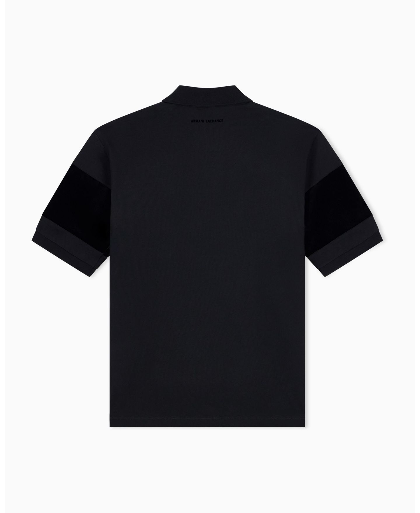 Мужское поло A|X Armani Exchange Regular Fit Short Sleeve Mercerized Cotton Colorblock Zip Polo Shirt, цвет: Чёрный — фото 2