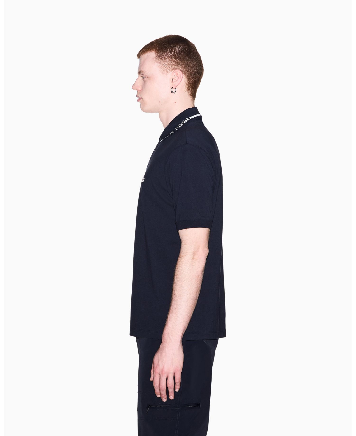 Men's Pique Tipping Wording Polo Shirt
