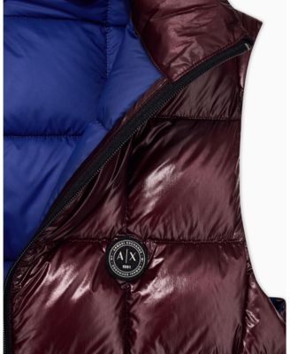 A|X Armani Exchange Men's Nylon Metallic Shine Down Vest - Macy's