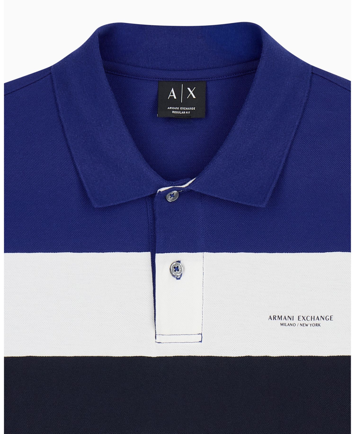 Men's Pique Color Block Polo Shirt