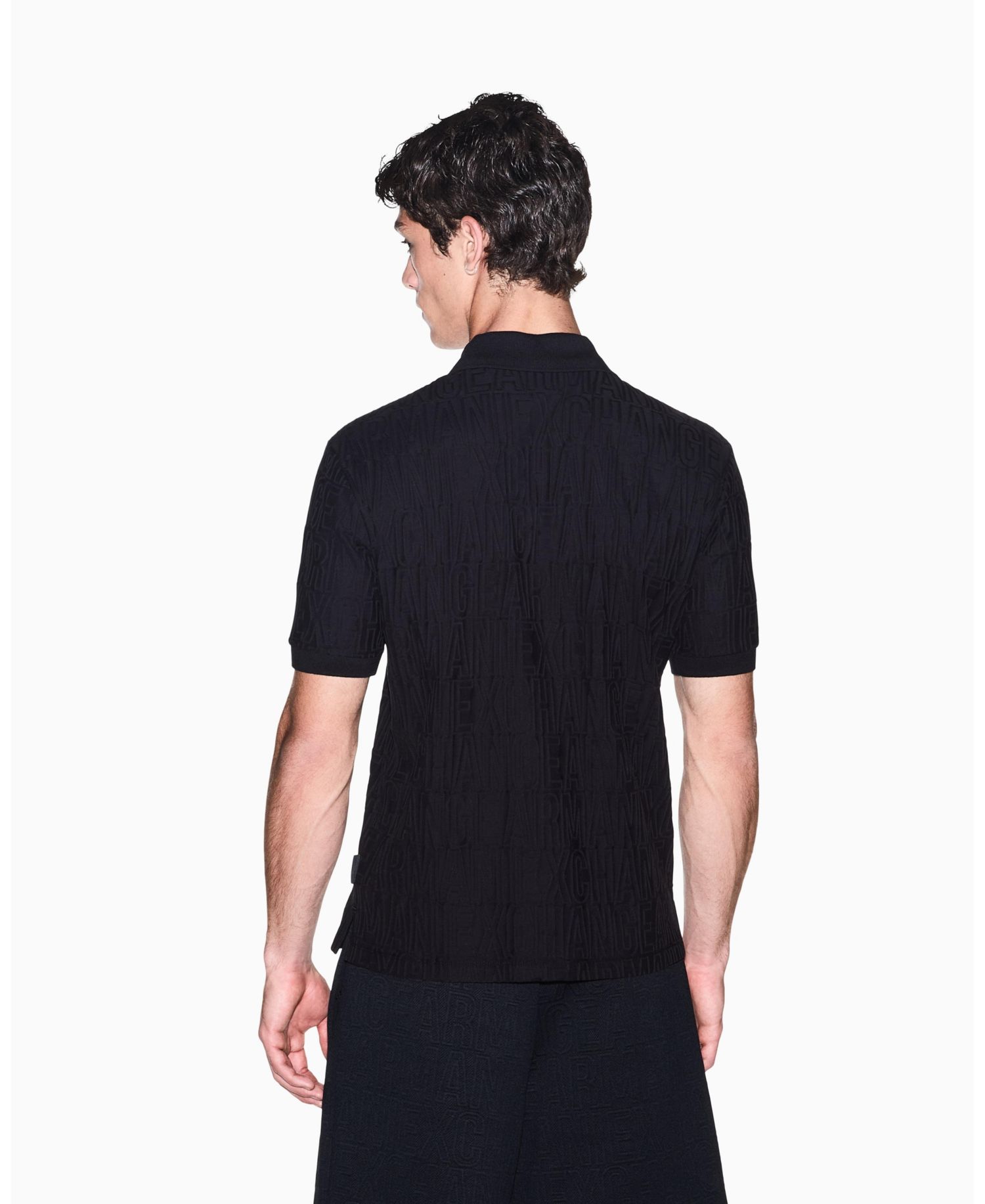 Men's Mercerized Jacquard Cotton All Over Logo Polo Shirt