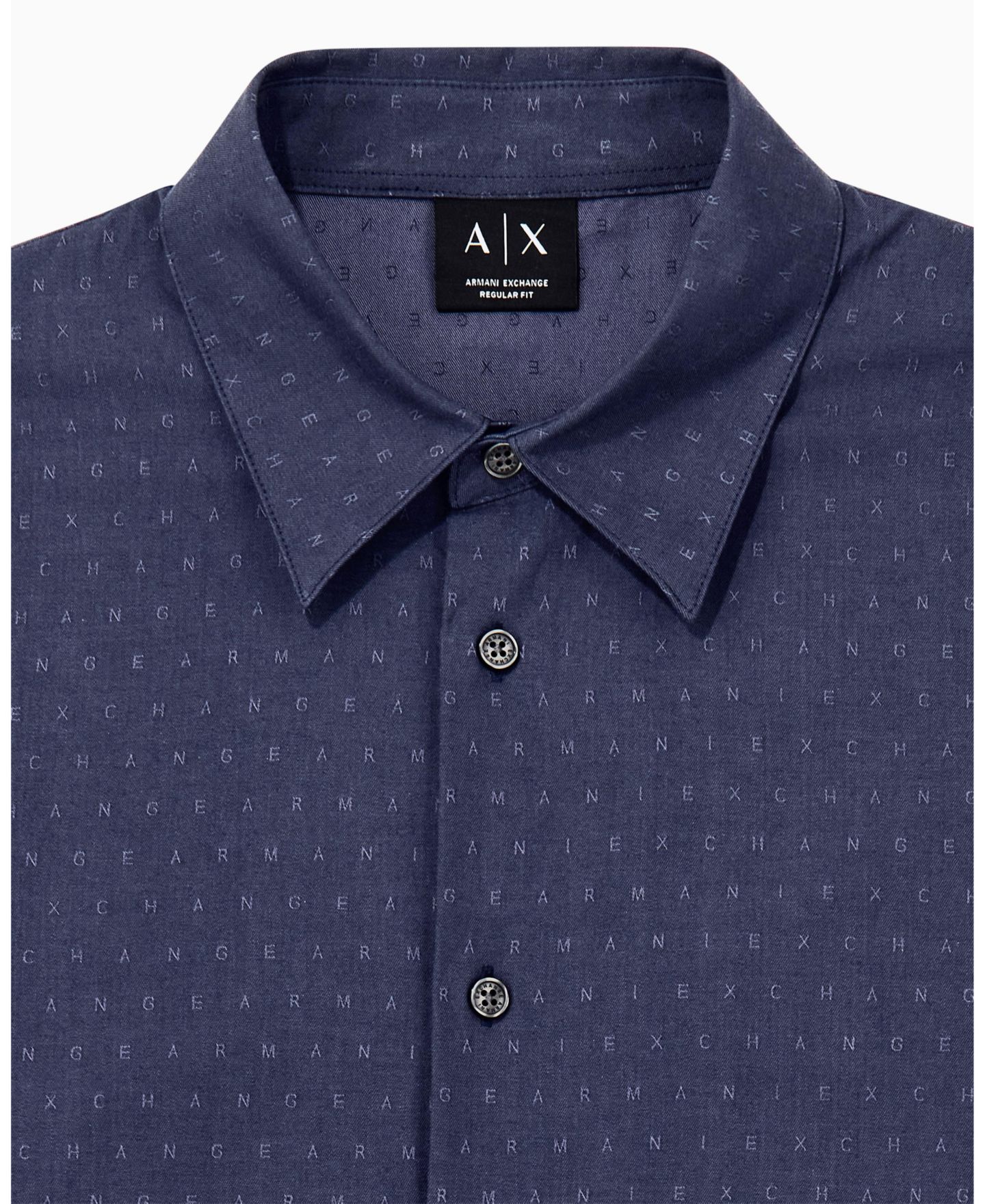 Мужская рубашка A|X Armani Exchange Cotton Jacquard Woven, цвет: Чёрный — фото 5
