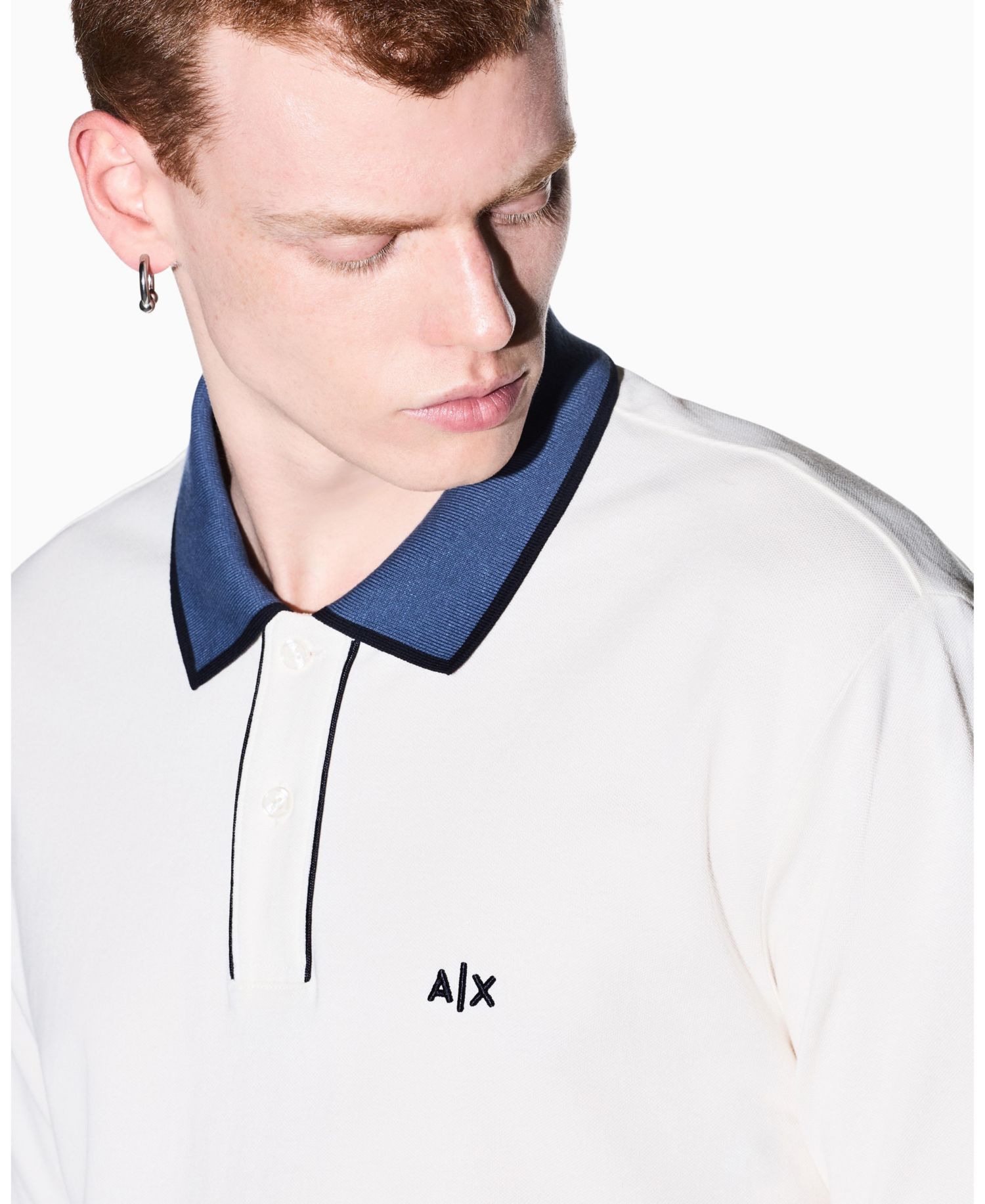 Men's Pique Color Block Tipping Polo Shirt