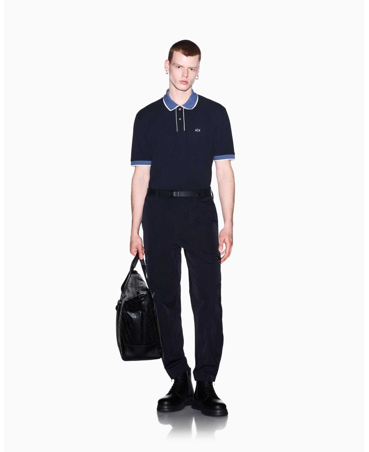 Men's Pique Color Block Tipping Polo Shirt