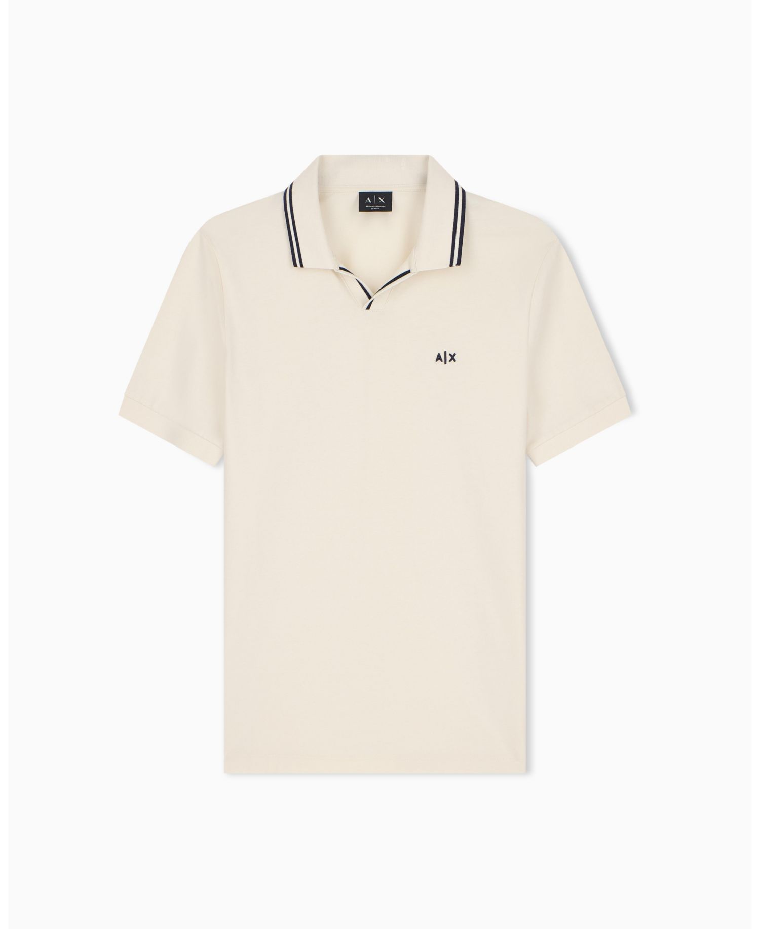 Men's Mercerized Tipping Johnny Collar Polo Shirt