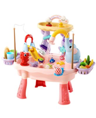 4-in-1 Water Table Sensory Electric Pump Faucet Kitchen Play Sinks Food Fishing