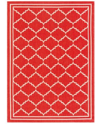 Courtyard CY6889 Red and Beige 5'3" x 7'7" Sisal Weave Outdoor Area Rug