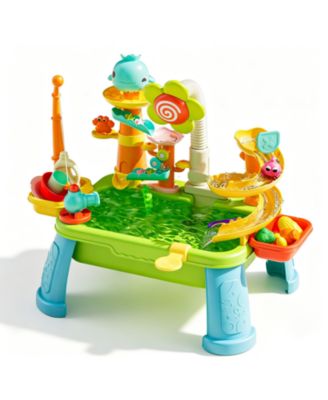 4-in-1 Kids Sand Water Table Electric Pump Kitchen Sink Fishing Play