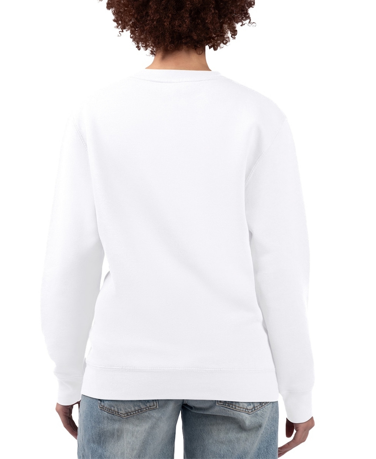G-iii 4Her by Carl Banks Women's White New York Mets Team Logo Fleece Pullover Sweatshirt