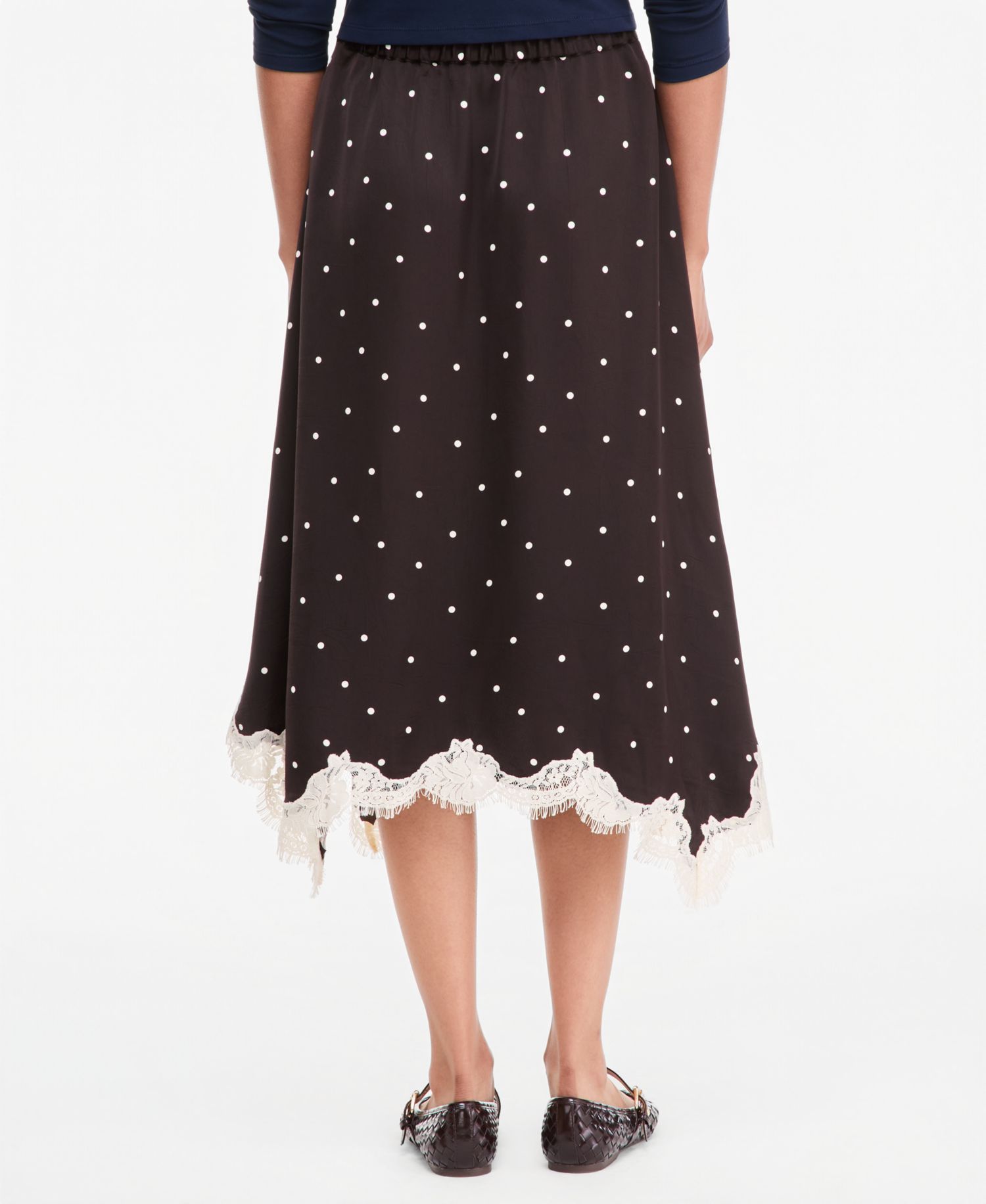 Women's Lace-Trim Handkerchief-Hem Midi Skirt