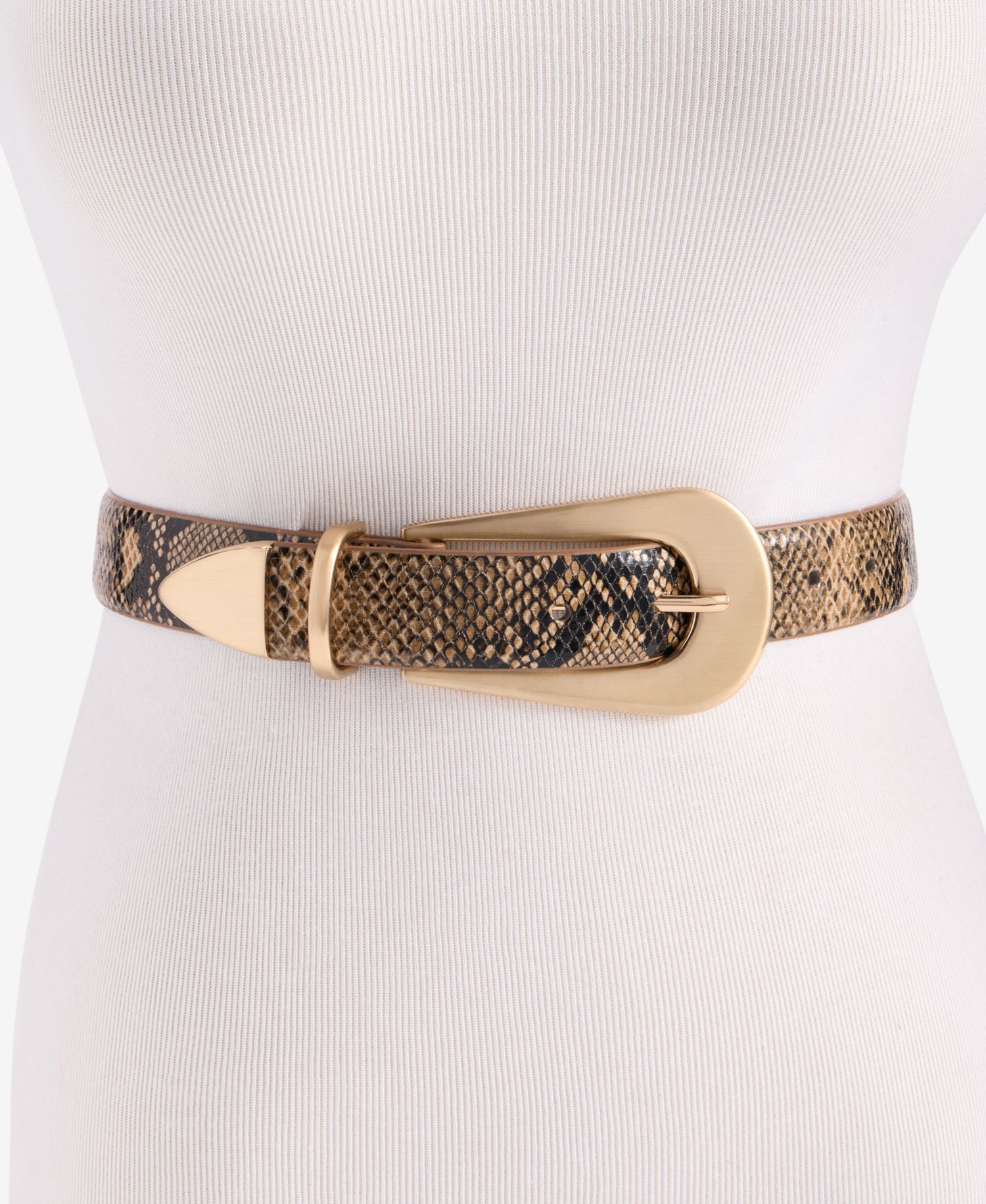 Animal-Print 3-Piece Hardware Belt