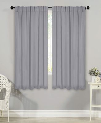 Solid Machine Washable Room Darkening Blackout Curtains with Back Tabs