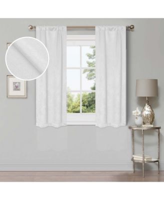 Wave Geometric Washable Room Darkening Blackout Curtains, Set of 2
