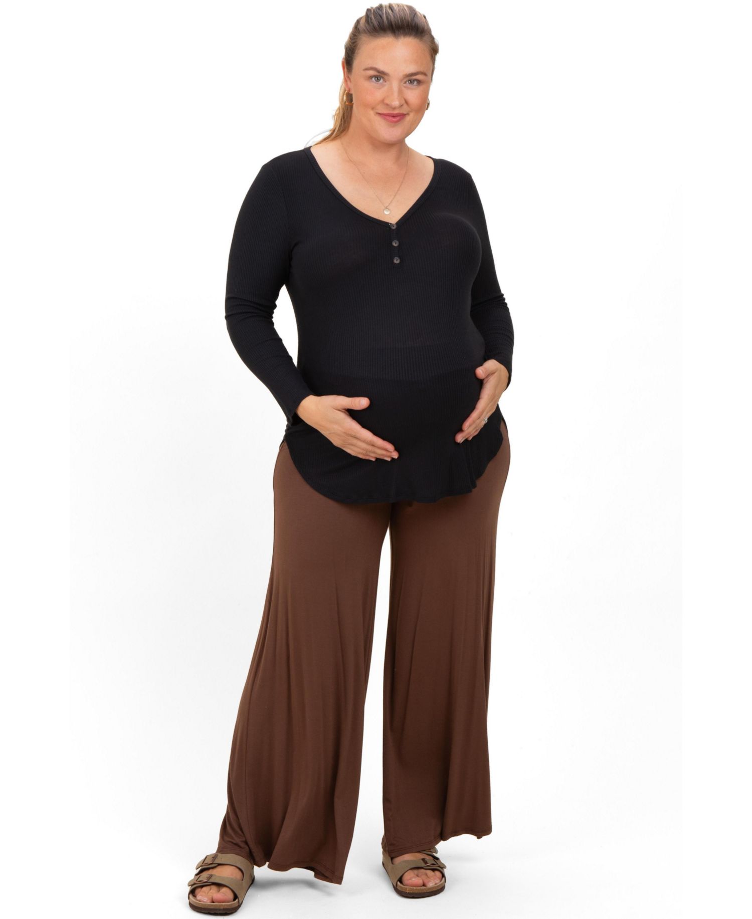 Plus Size Fold Over Waist Wide Leg Lounge Pants