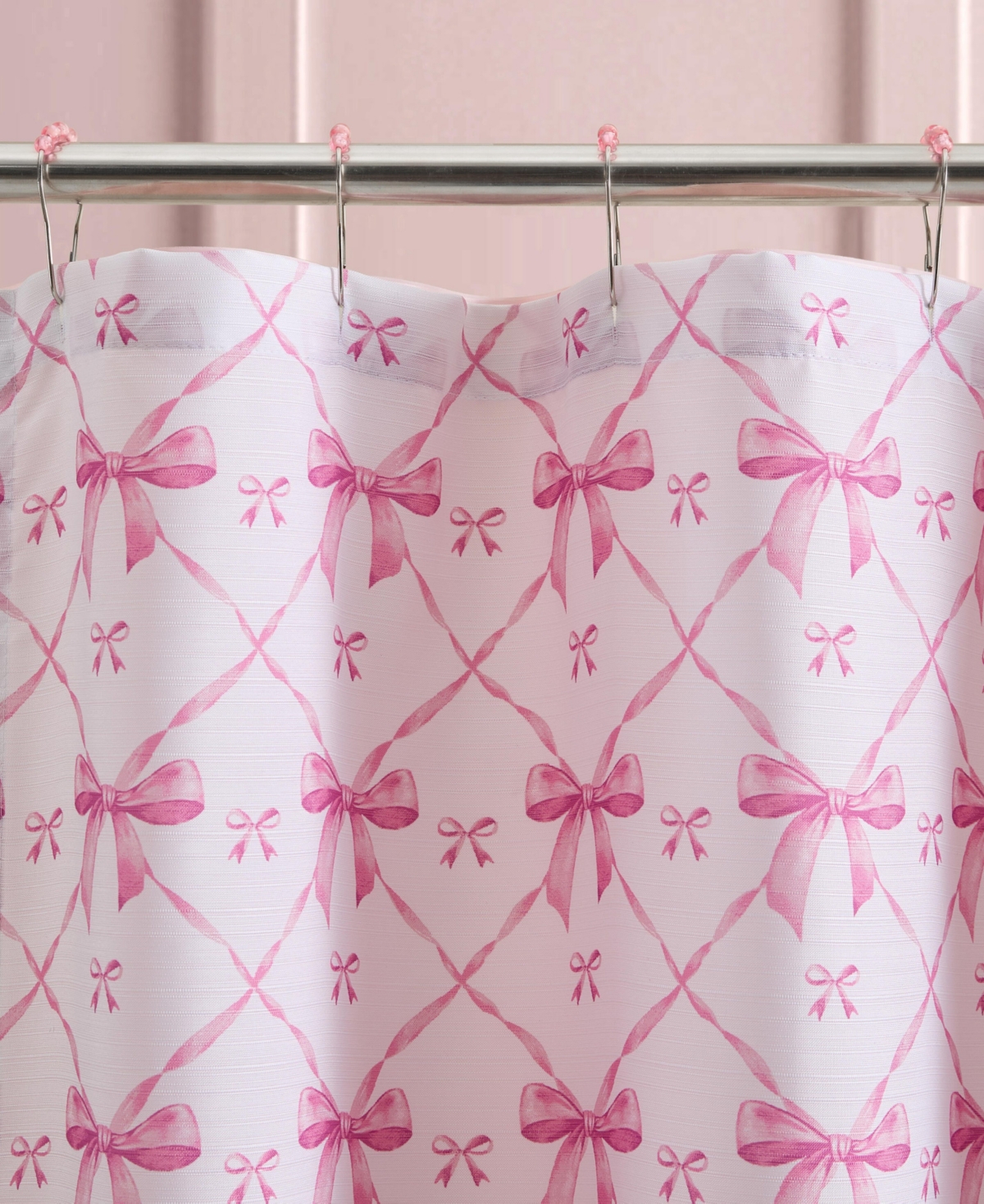 Betsey Johnson Festive Bow Trellis Printed Shower Curtain, 72" x 72"
