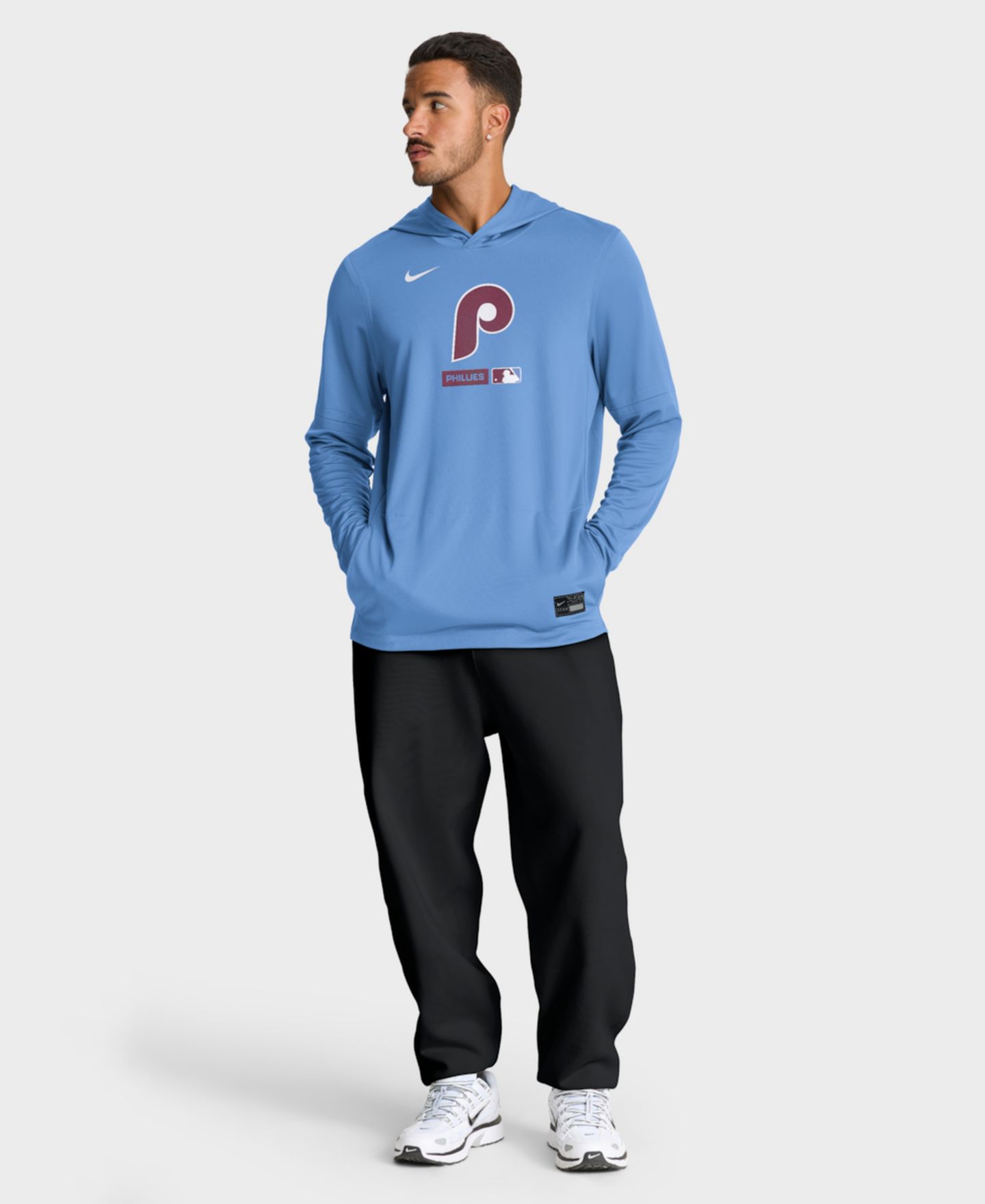Мужское худи Nike Light Blue Philadelphia Phillies Authentic Collection Dri-FIT Long Sleeve — фото 4