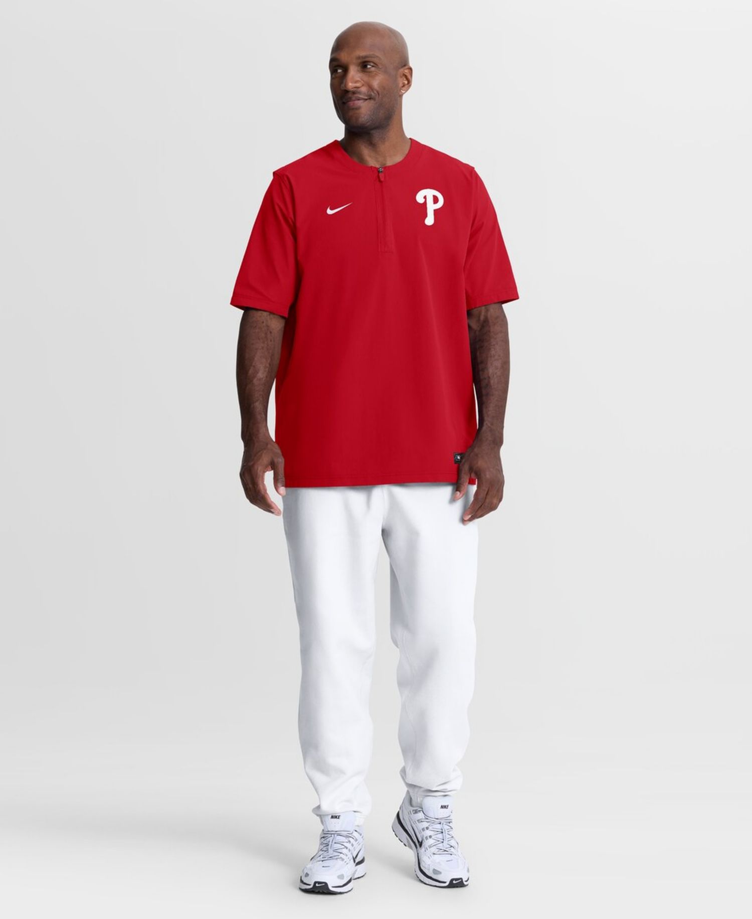 Men's Red Philadelphia Phillies Authentic Collection Dri-FIT Quarter-Zip Windshirt