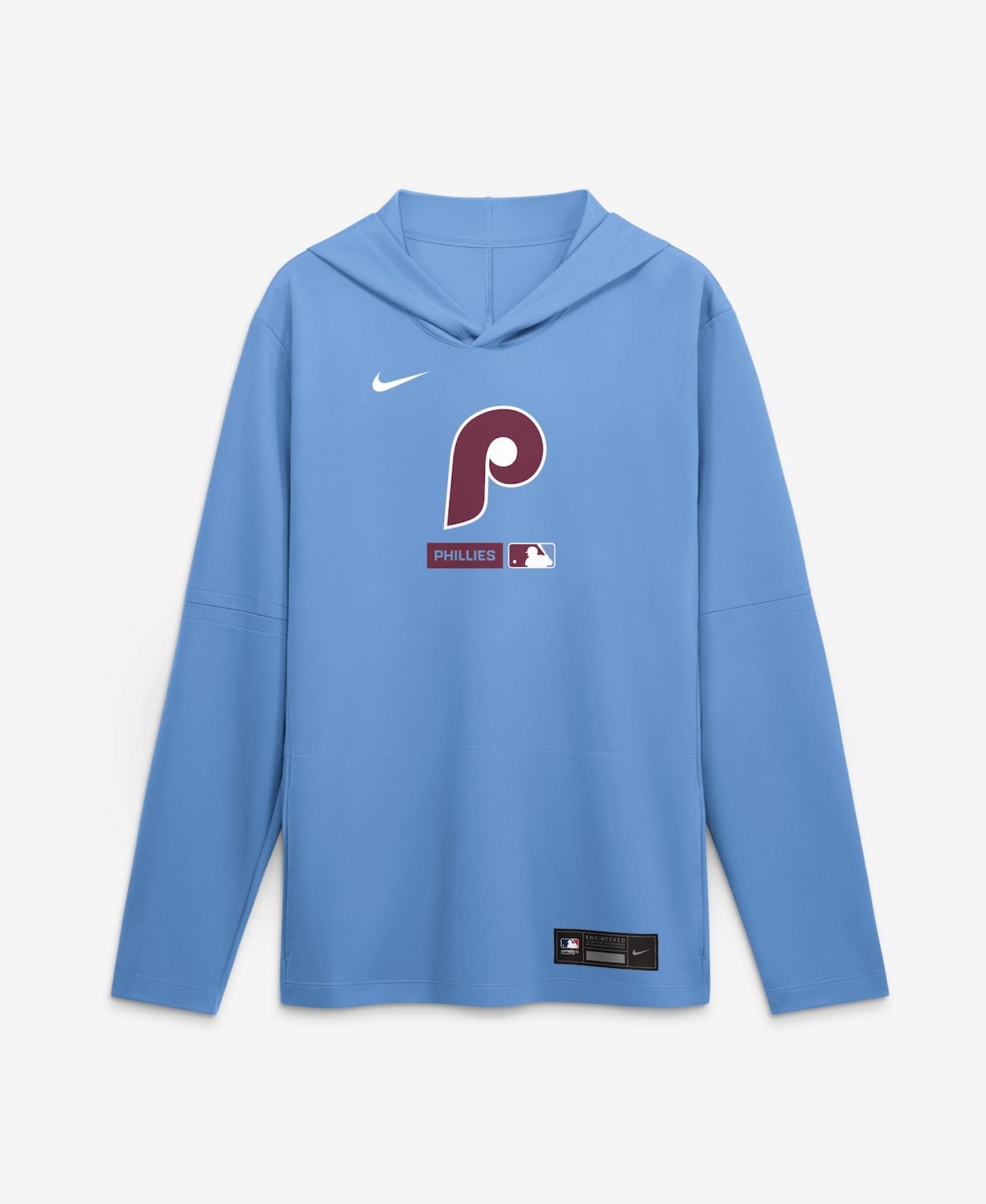 Мужское худи Nike Light Blue Philadelphia Phillies Authentic Collection Dri-FIT Long Sleeve — фото 2