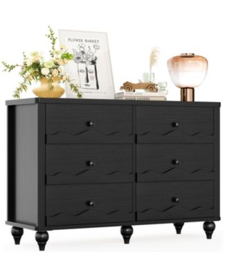 43" Wooden Dresser with 6 Drawer, Closet Storage Cabinet