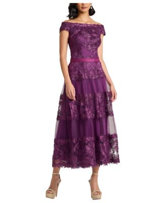 macys purple floral dress Women's Purple Fit & Flare Floral Dresses