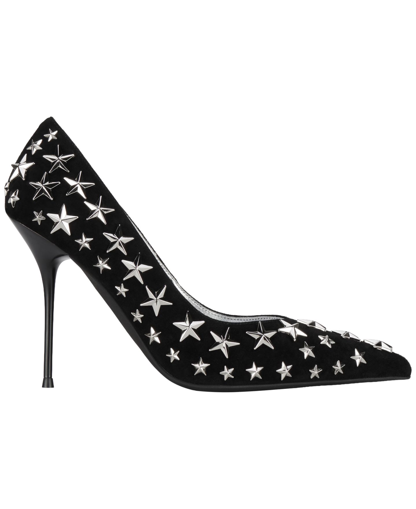 Женские туфли Jeffrey Campbell Star-Studded Slip-On Pumps, цвет: Чёрный замшевый / Серебряный — фото 2
