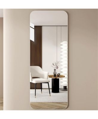 x Full Length Wall Mirror, Frameless Rounded Corner Mirror for Bedroom
