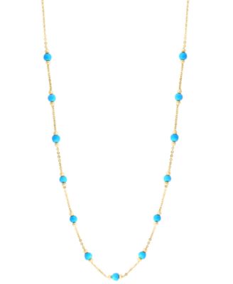 Turquoise Necklace in 14k Yellow Gold