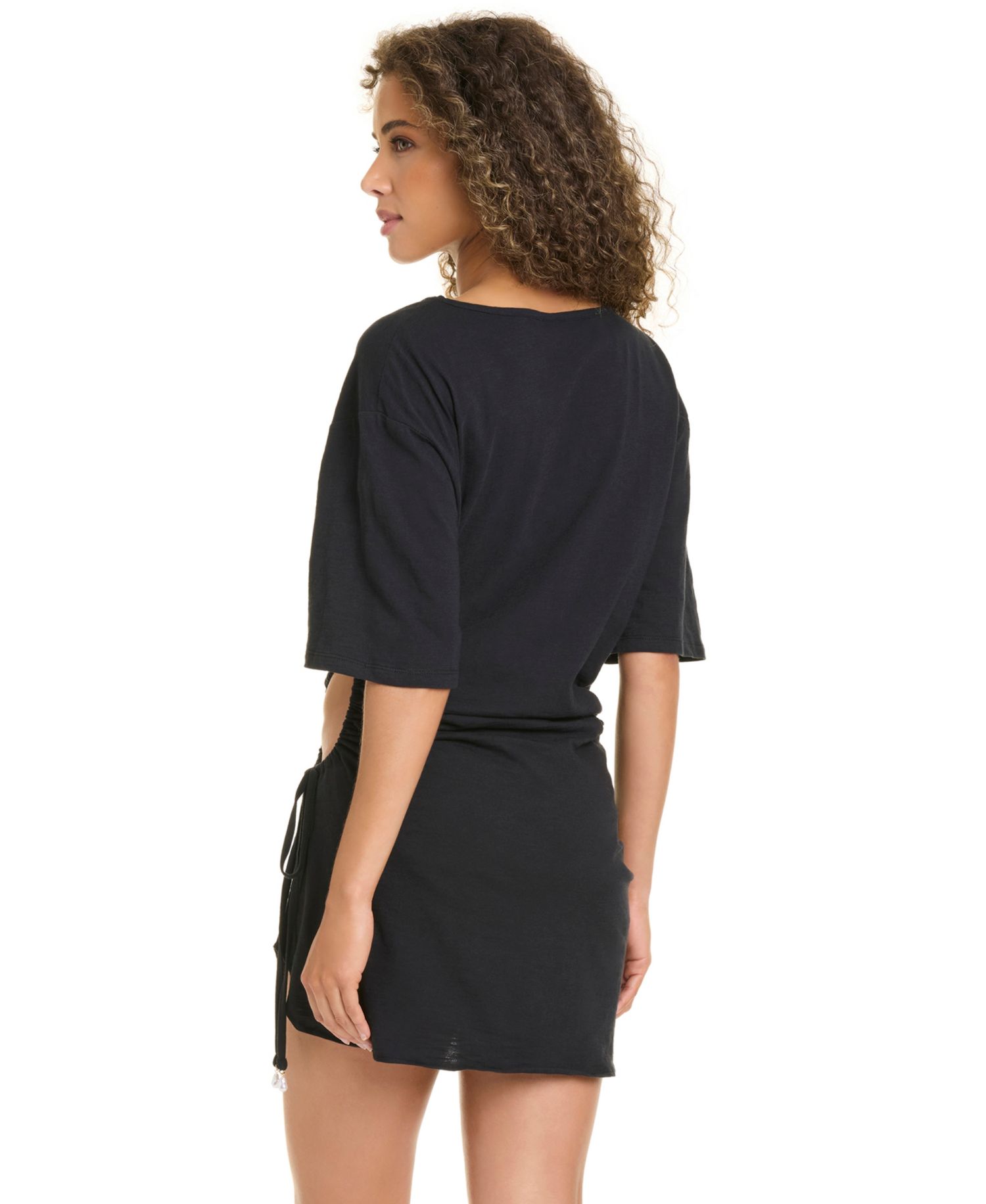Women's Coastal Covers Shirred Side Swim Cover-Up Shirt Dress