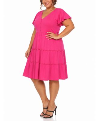 plus size pink dresses Plus-Size Off-Shoulder Prom Dress with Long Sleeves Petal Blush / 18 tulle skirt Plus Size - Cut-Out Tea
