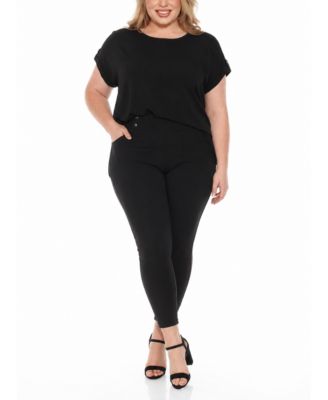 Plus Size Dolman Top and Scuba Pants Set