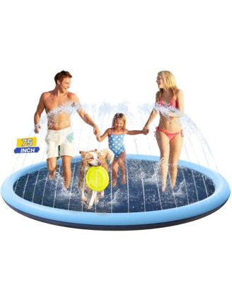 75" Splash Pad Dog Sprinkler Pool Summer Outdoor Water Fun