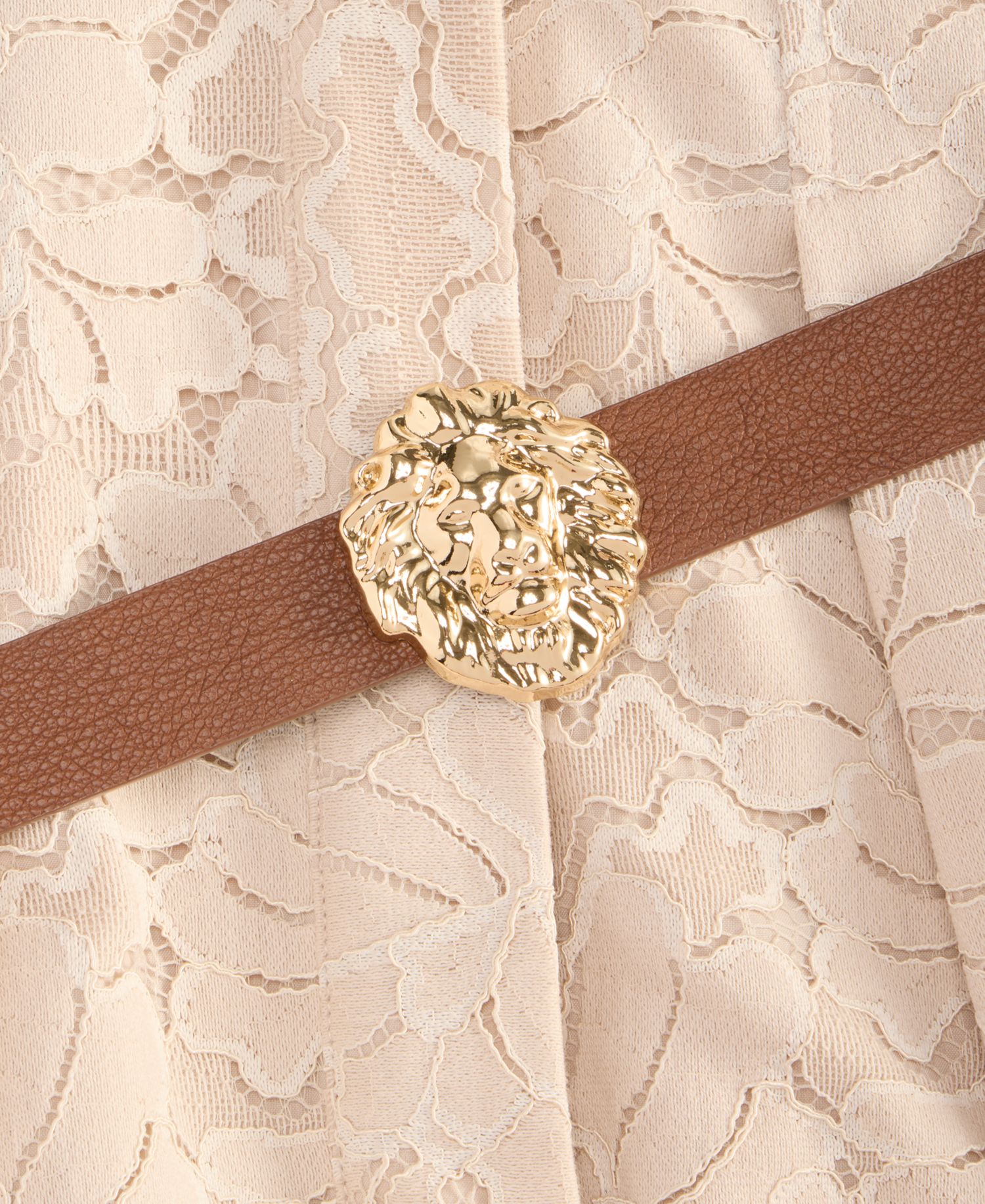 Women's Floral Lace Belted Shirtdress