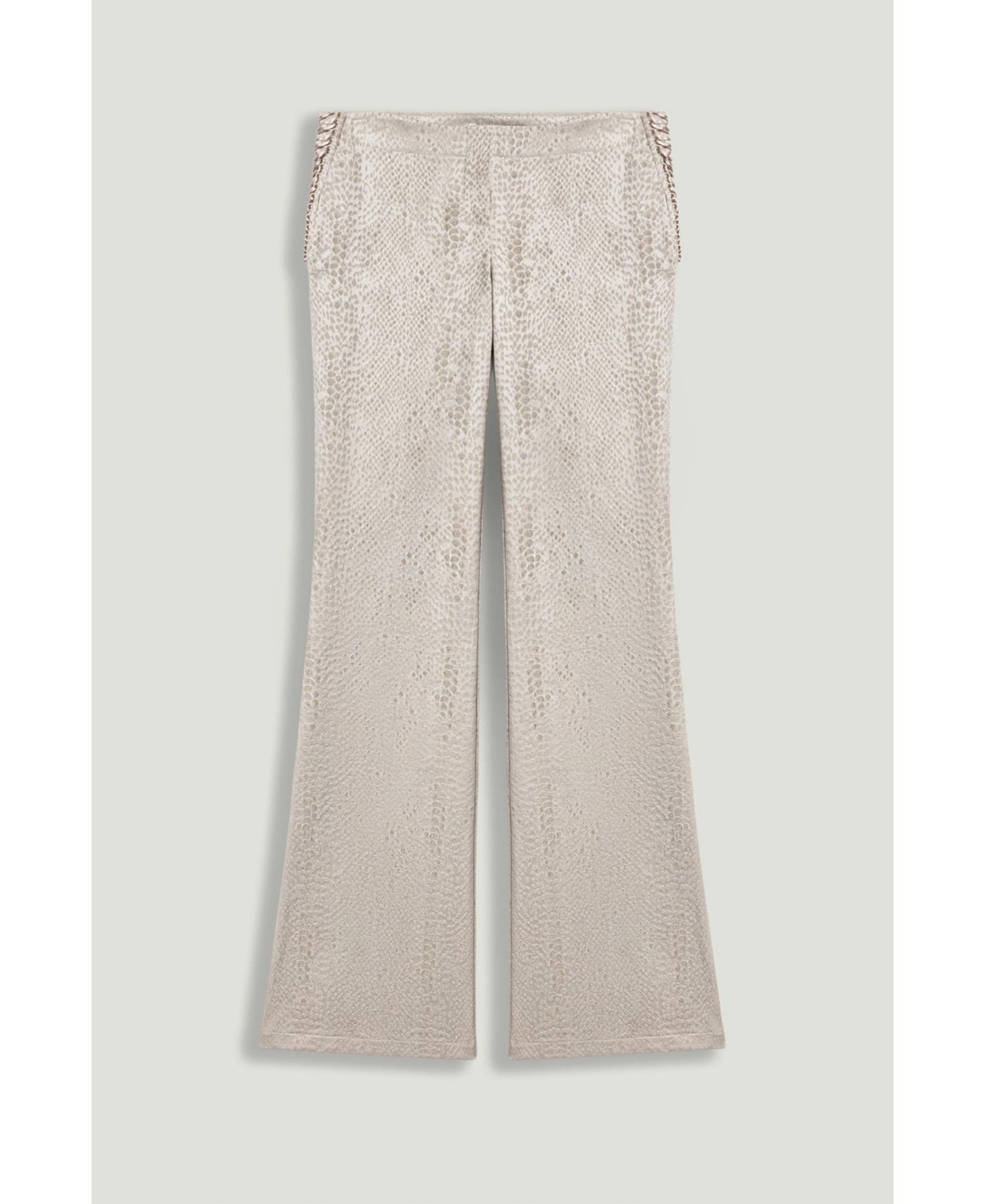 Women's Snake Print Jacquard Flare Trousers