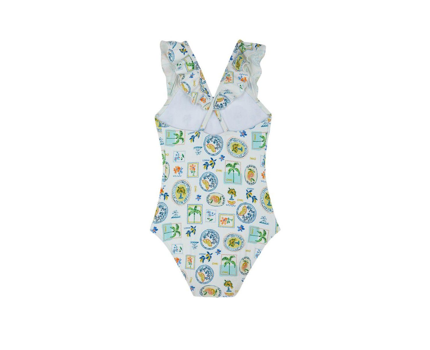 Child Girls Capri Vibes Square Neck Ruffle One Piece