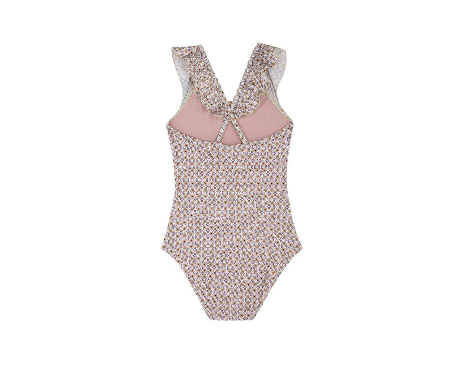 Child Girls Vacation Mode Square Neck Ruffle One Piece