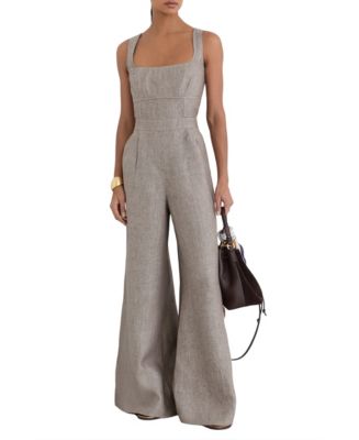REISS Women's Flora Structured Linen Jumpsuit - Macy's