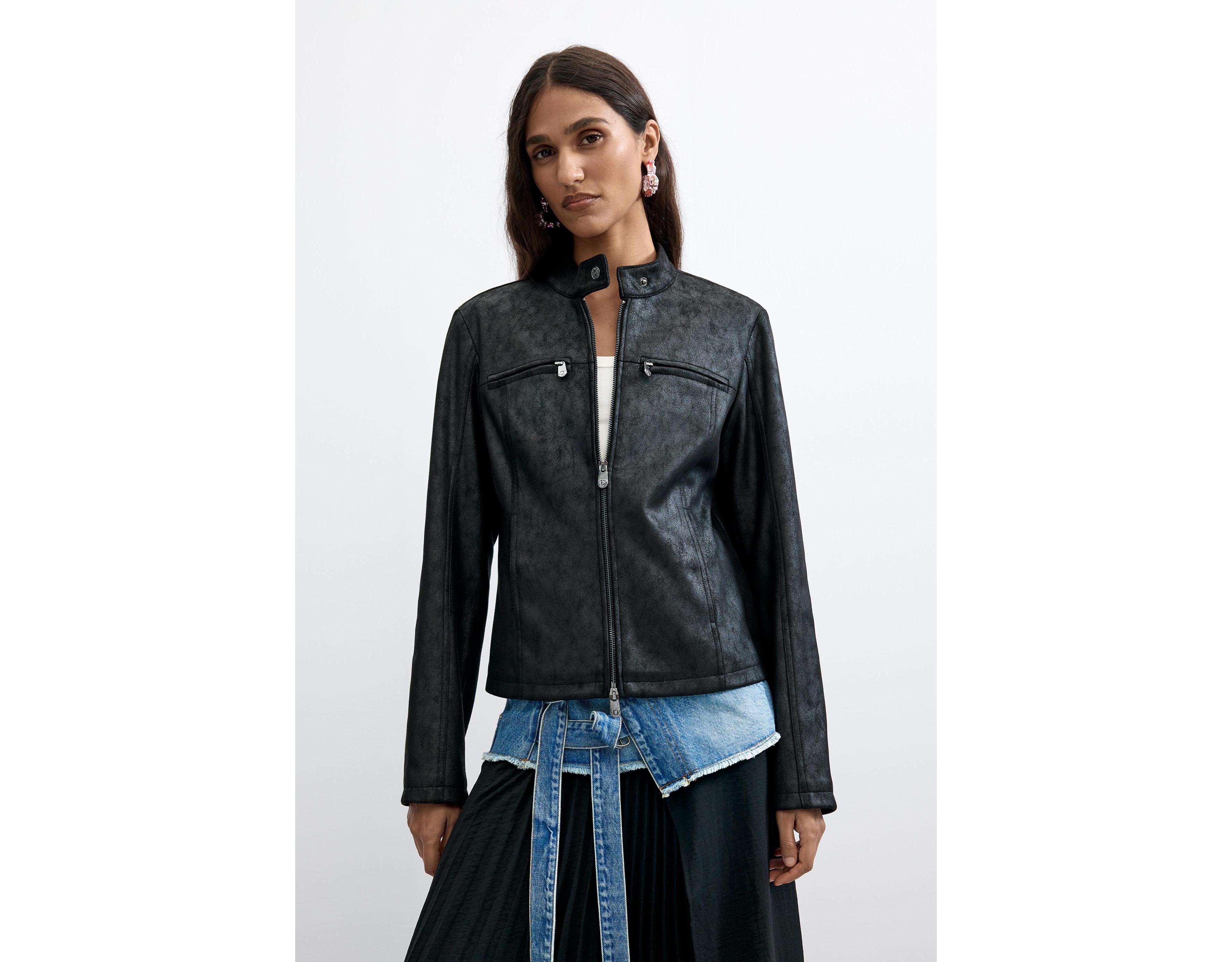 Desigual Women's Jacket Leather Effect
