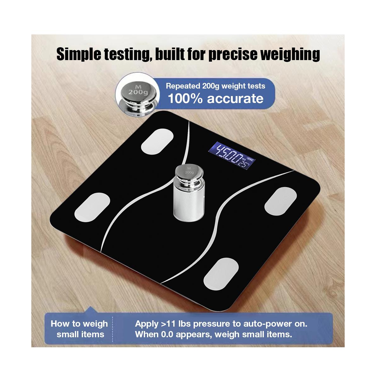 Cowin Smart Bluetooth Body Fat Scale - Rechargeable Digital Bathroom with App 400lbs Capacity