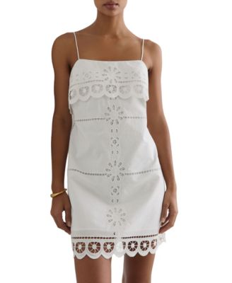 Women's Cotton Lace-Detail Mini Dress