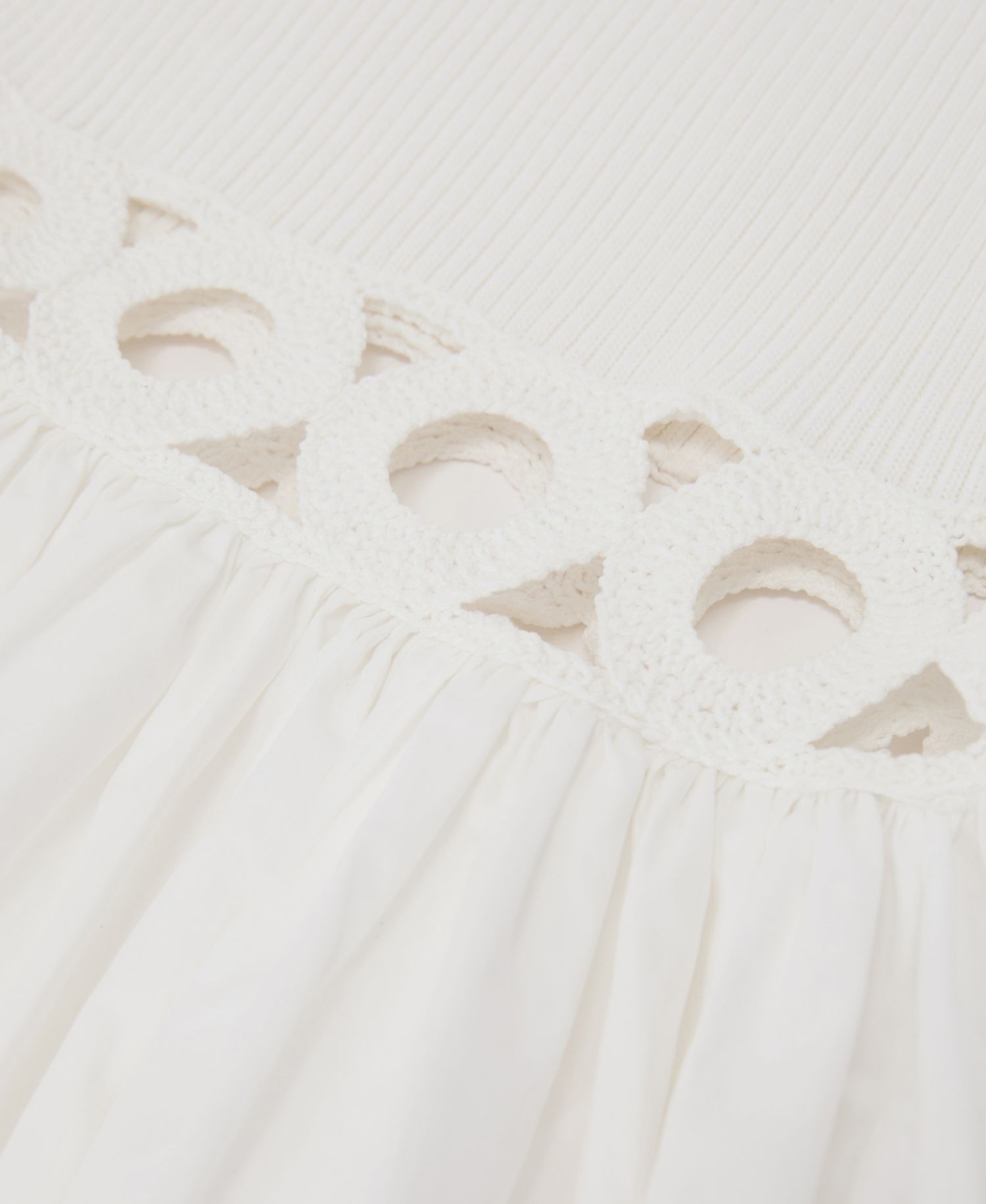 Women's Rib-Knit Woven Mix Cut-Out Midi Dress