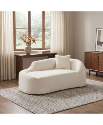 Compression Curved Chaise Longue Loveseat Sofa Bed with 1 Pillow